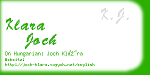 klara joch business card